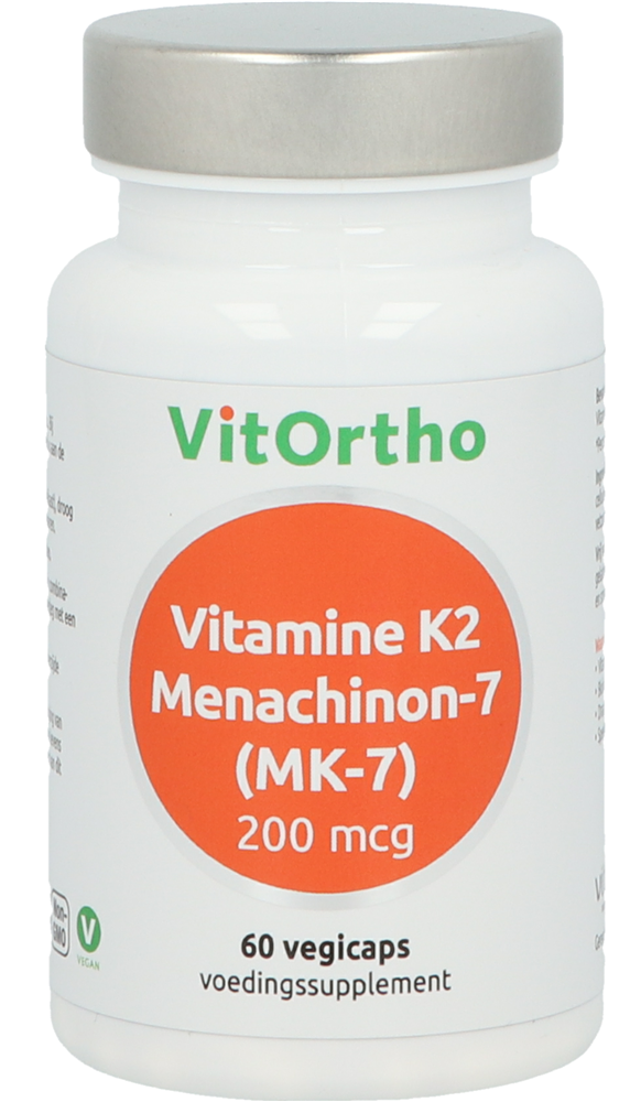 VitOrtho Vitamine K2 Menachinon-7 (MK-7) 200mcg Vegicaps afbeelding 1