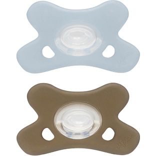 Difrax Fopspeen Natural Siliconen 0-6 Maanden Ice/Clay 2ST