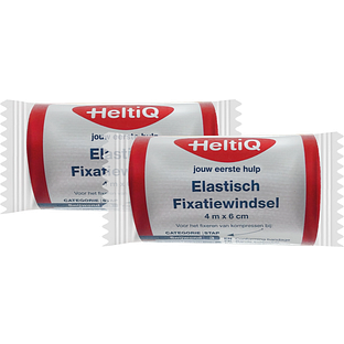 HeltiQ Elastisch Fixatiewindsel 4m x 6cm Duoverpakking 2x1ST HeltiQ Elastisch Fixatiewindsel 4m x 6cm Duoverpakking 2x1ST