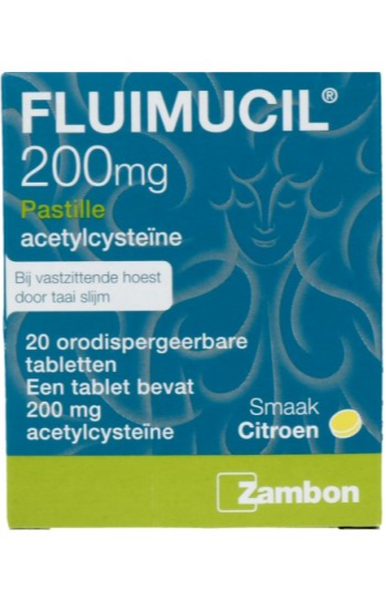 Fluimucil Pastille 200mg Zuigtabletten 20st afbeelding