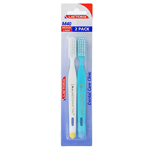 Lactona Tandenborstel M40 Nylon Medium Duo 2ST