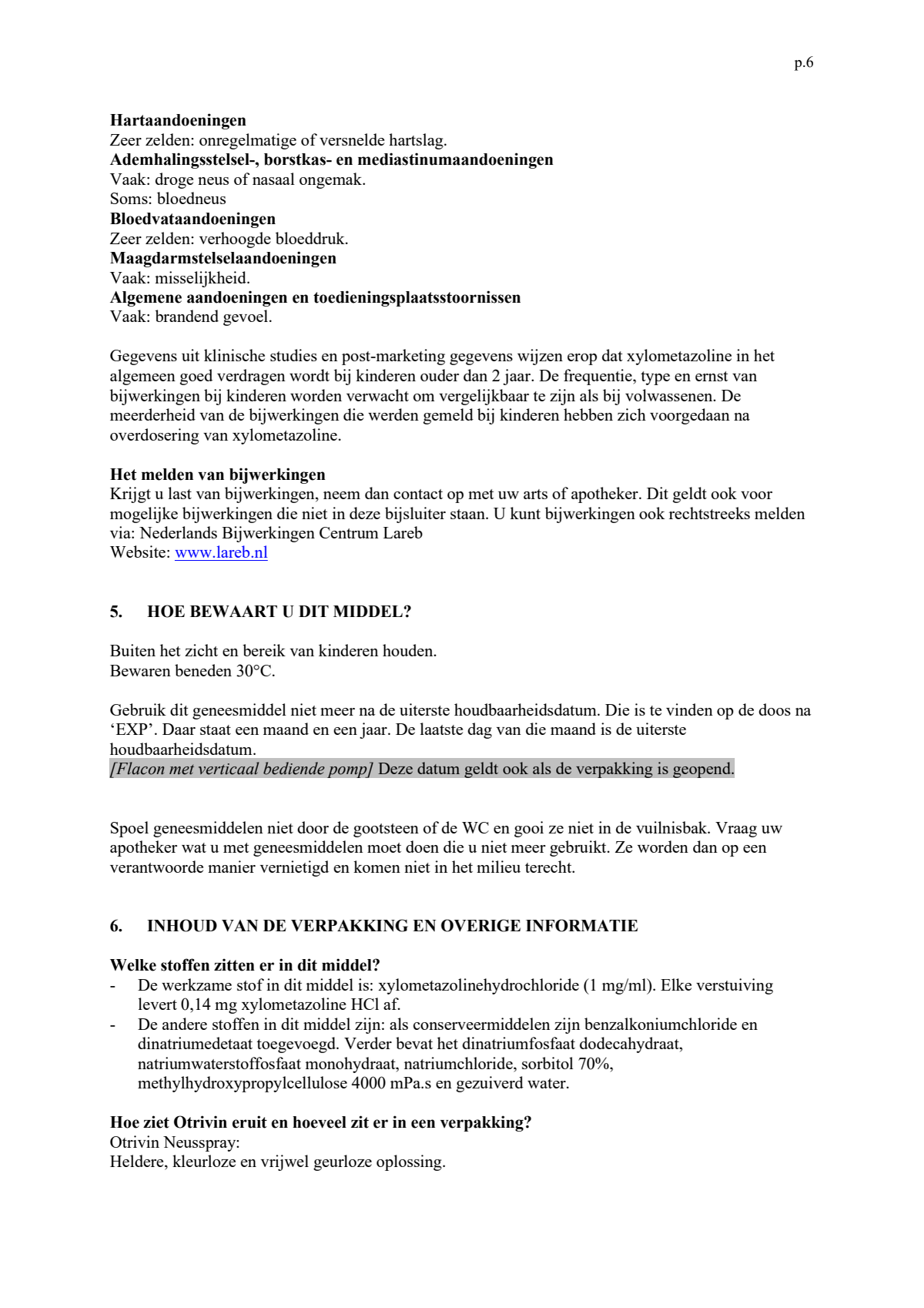 Xylometazoline HCI 1 mg/ml Neusspray bij een verstopte neus afbeelding van document #6, leaflet