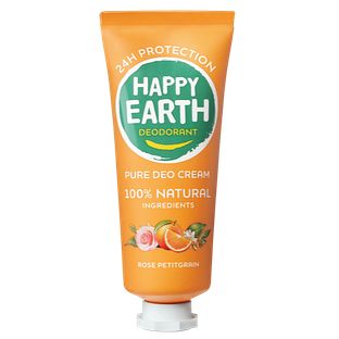 Happy Earth 100% Natural Deo Cream Rose Petitgrain 40ML Happy Earth 100% Natural Deo Cream Rose Petitgrain 40ML