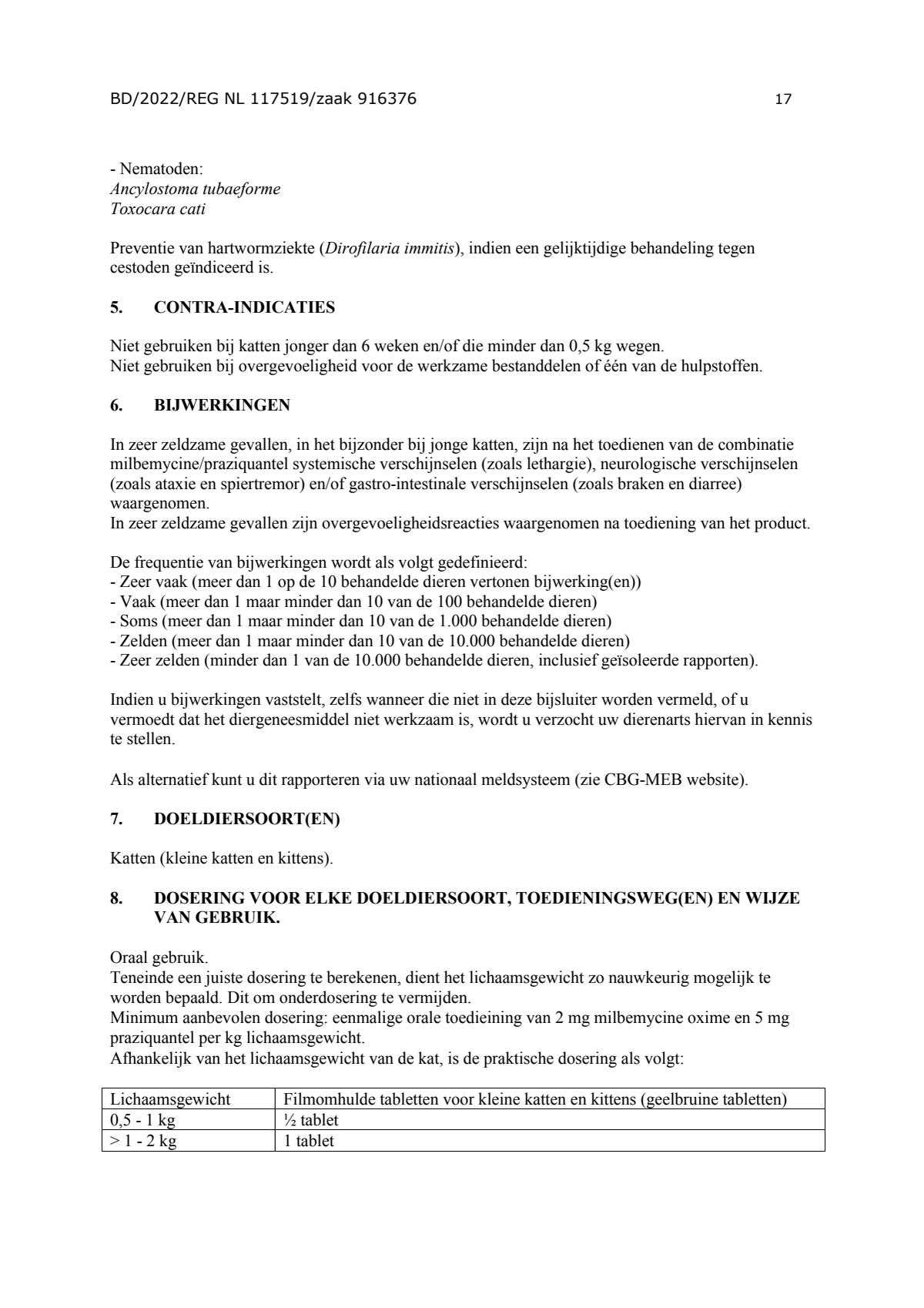 Milquestra Ontwormingsmiddel Katten en Kittens 0.5 - 4KG afbeelding van document #17, leaflet