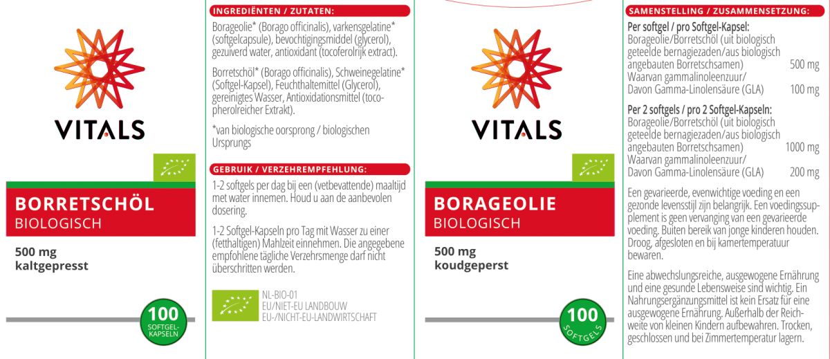 Borageolie Biologisch Capsules afbeelding van document #1, label