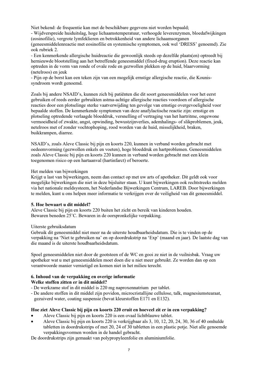 Classic 220mg Tabletten afbeelding van document #7, leaflet