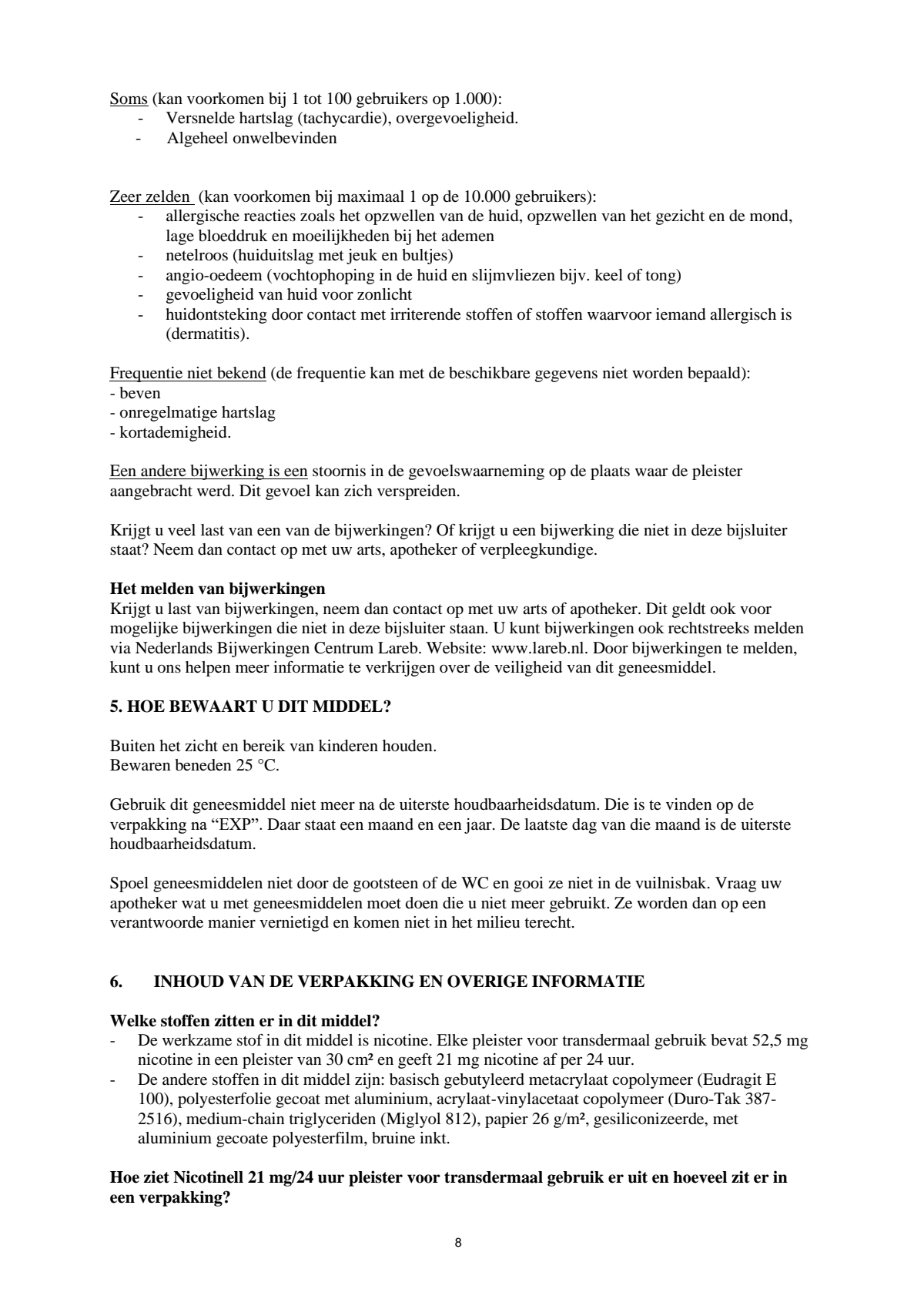 Pleisters 21 mg - voor stoppen met roken afbeelding van document #8, leaflet
