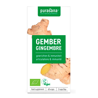 Purasana Biologische Gember Capsules 60VCP