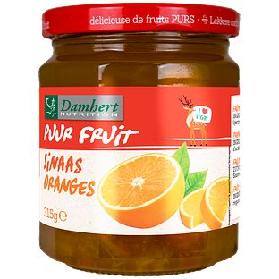 Damhert Puur Fruit Confituur Sinaas 315GR Damhert Puur Fruit Confituur Sinaas 315GR