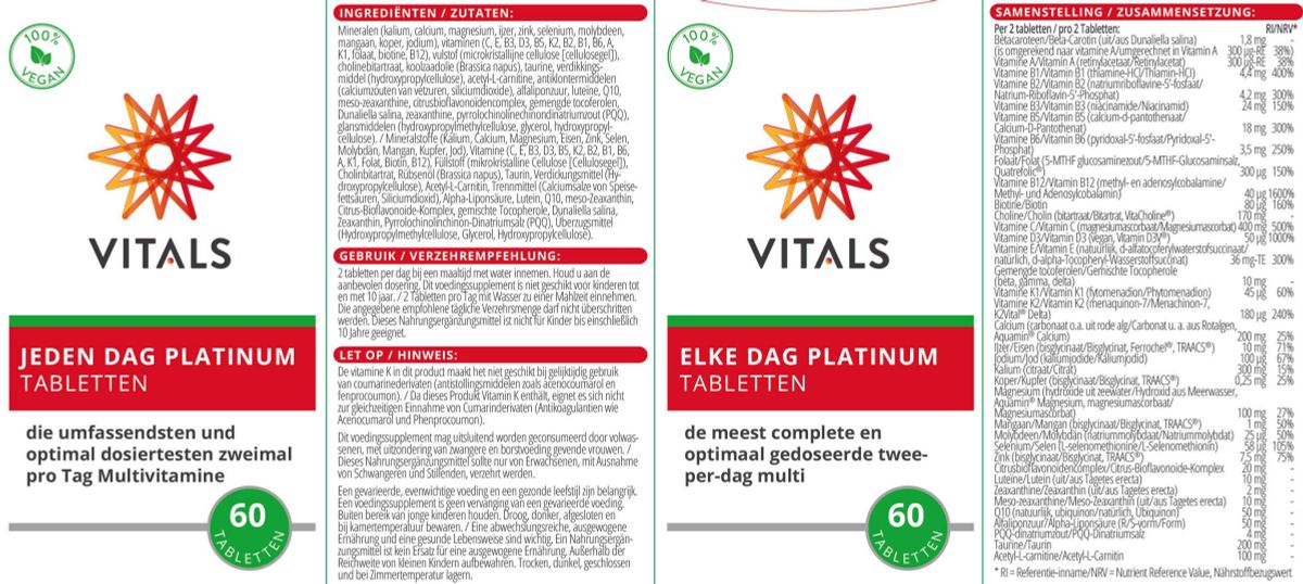 Elke Dag Platinum Tabletten afbeelding van document #1, label