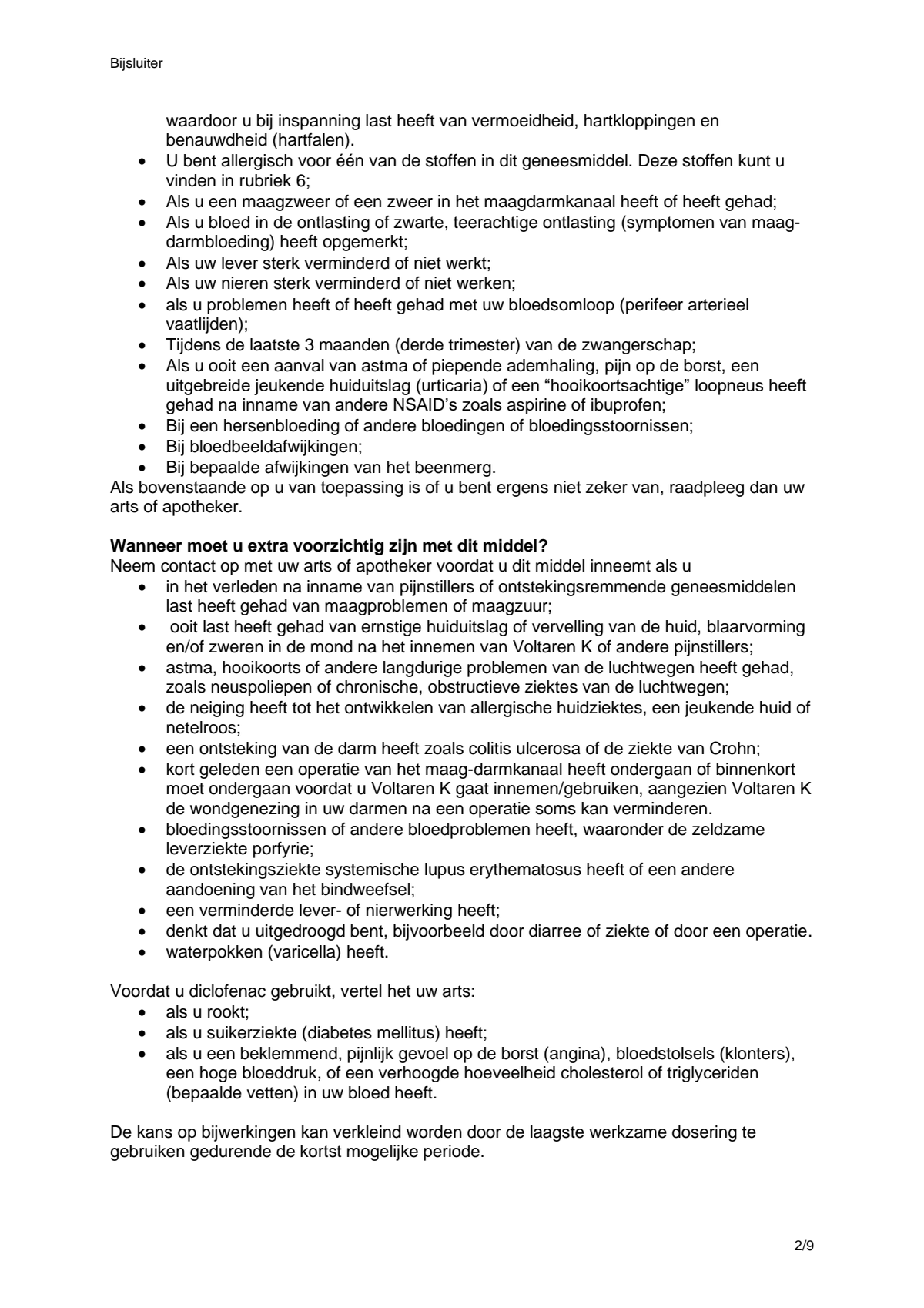 K 12,5 mg pijnstiller Filmomhulde Tabletten Diclofenac-Kalium afbeelding van document #2, leaflet