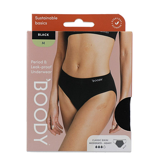 Boody Menstruatieondergoed Bikinislip Zwart Normaal/Hevig Maat M 1ST