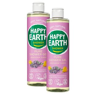 Happy Earth 100% Natural Shower Gel Lavender Ylang Duoverpakking 2x300ML Happy Earth 100% Natural Shower Gel Lavender Ylang Duoverpakking 2x300ML