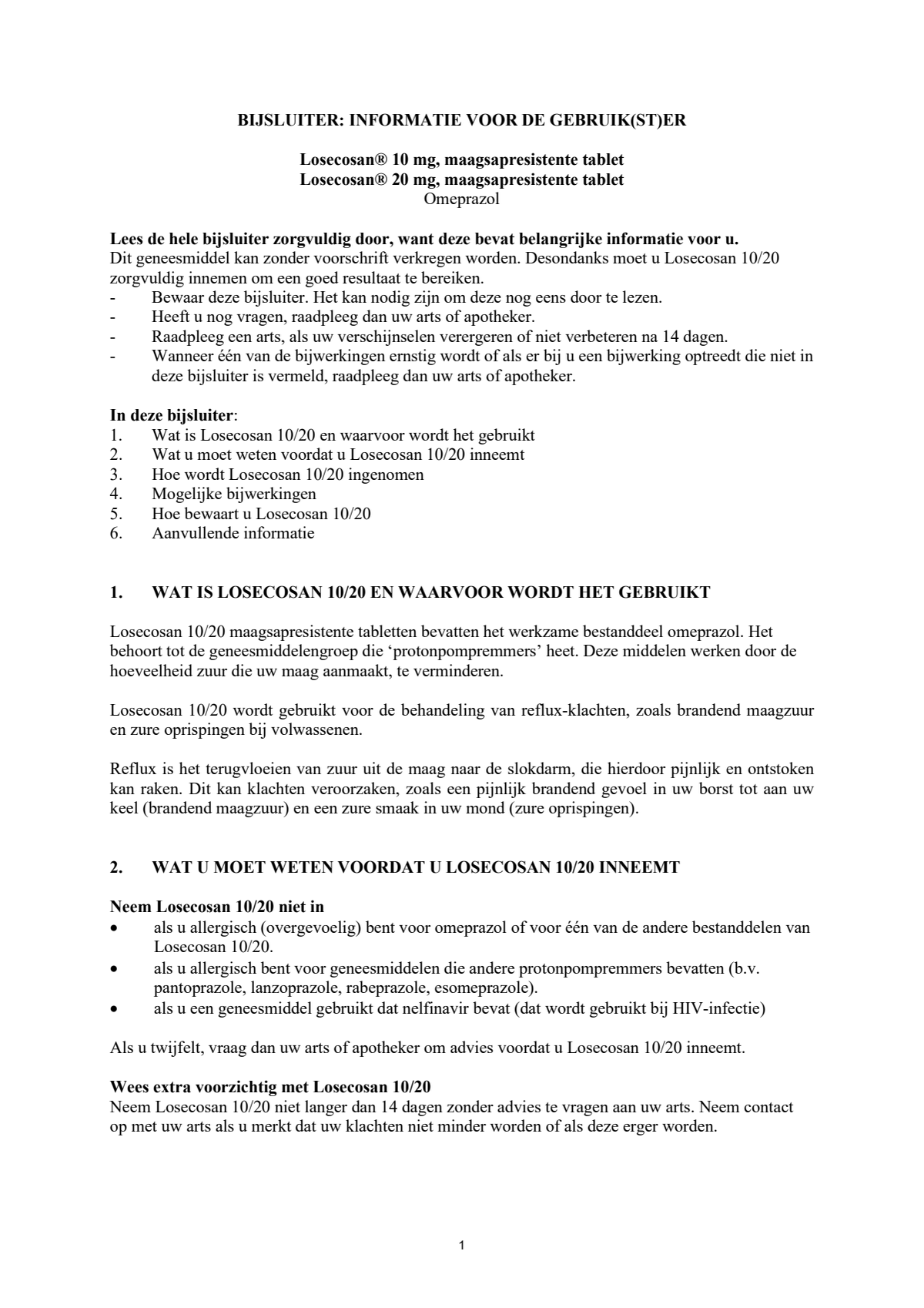 20mg Tabletten afbeelding van document #1, leaflet
