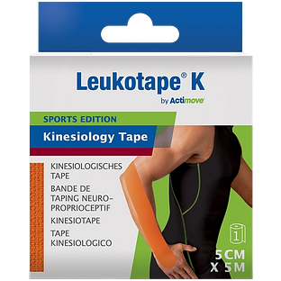 Actimove Kinesiology Tape Oranje 5cm x 5m 1ST Actimove Kinesiology Tape Oranje 5cm x 5m 1ST