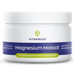 Vitakruid Magnesium Malaat met Vitamine B6 (P-5-P) 120GR Vitakruid Magnesium Malaat met Vitamine B6 (P-5-P) 120GR