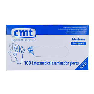 CMT Handschoenen Latex Gepoederd Naturel Medium 100ST