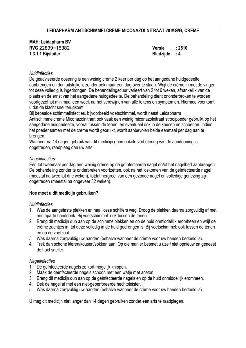 Miconazolnitraatcreme afbeelding van document #4, leaflet