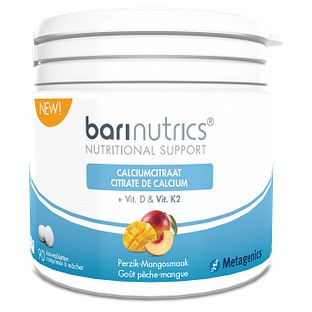 Metagenics Barinutrics Calciumcitraat + D & K2 Kauwtabletten 90KTB