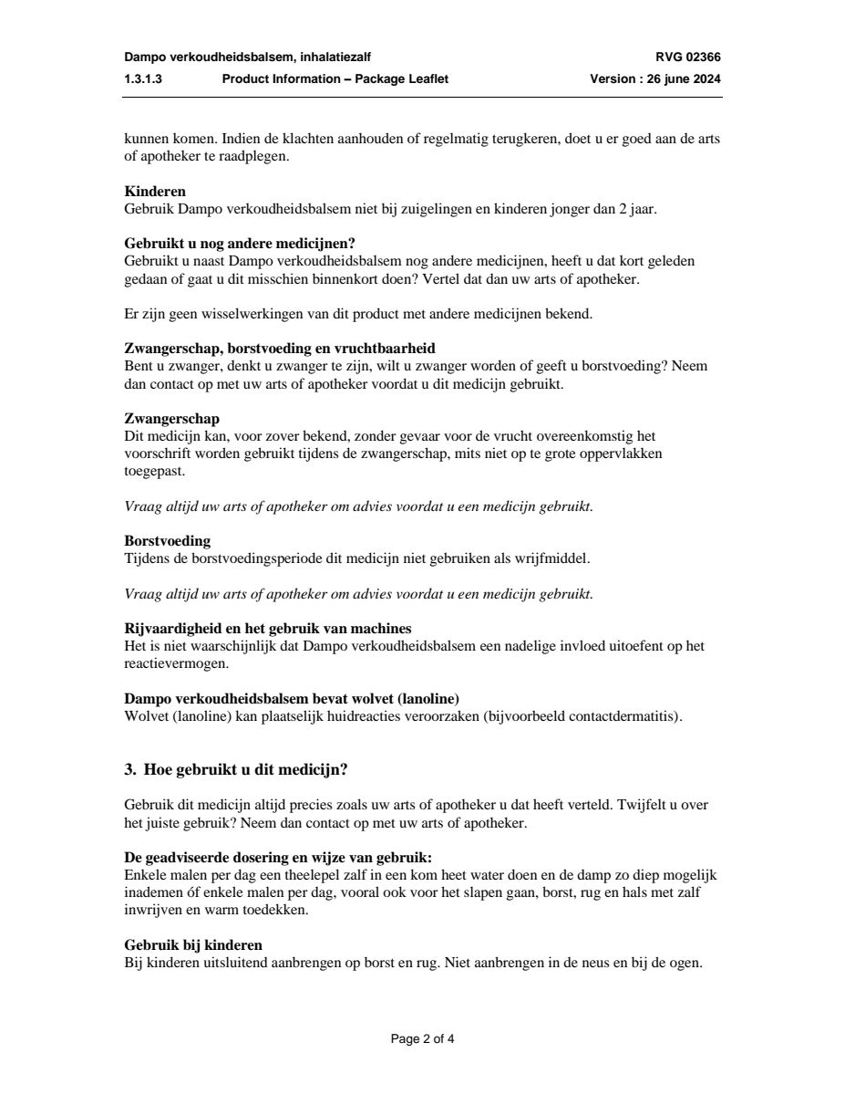 Verkoudheidsbalsem afbeelding van document #2, leaflet
