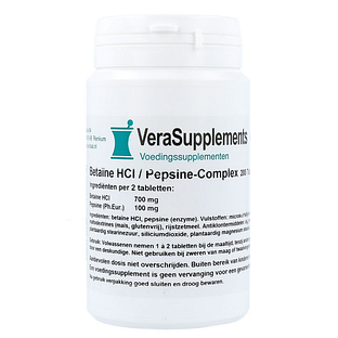 VeraSupplements Betaine-HCL / Pepsine-Complex Tabletten 200TB VeraSupplements Betaine-HCL / Pepsine-Complex Tabletten 200TB
