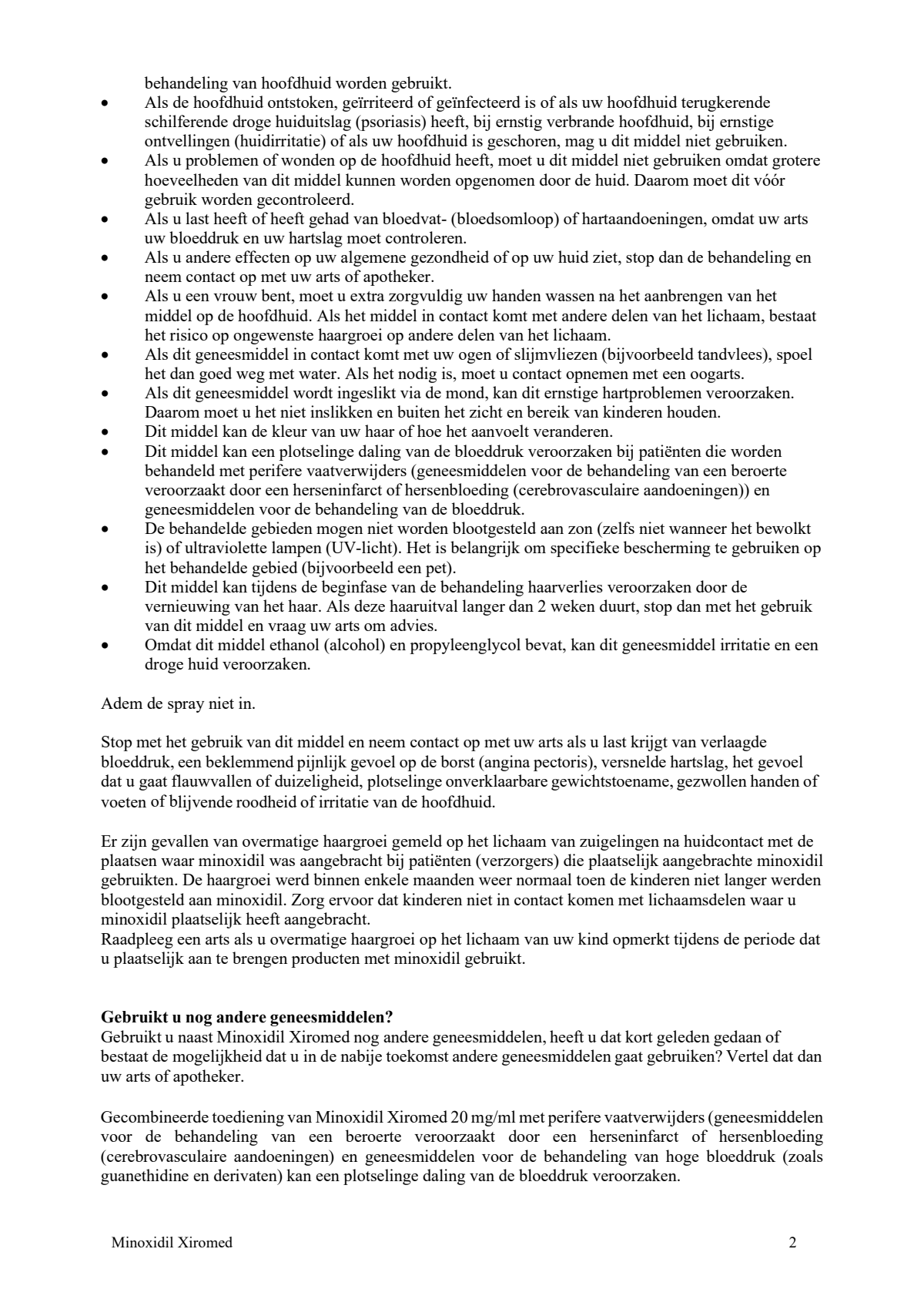 Minoxidil 20mg/ml Oplossing voor Cutaan Gebruik afbeelding van document #2, leaflet