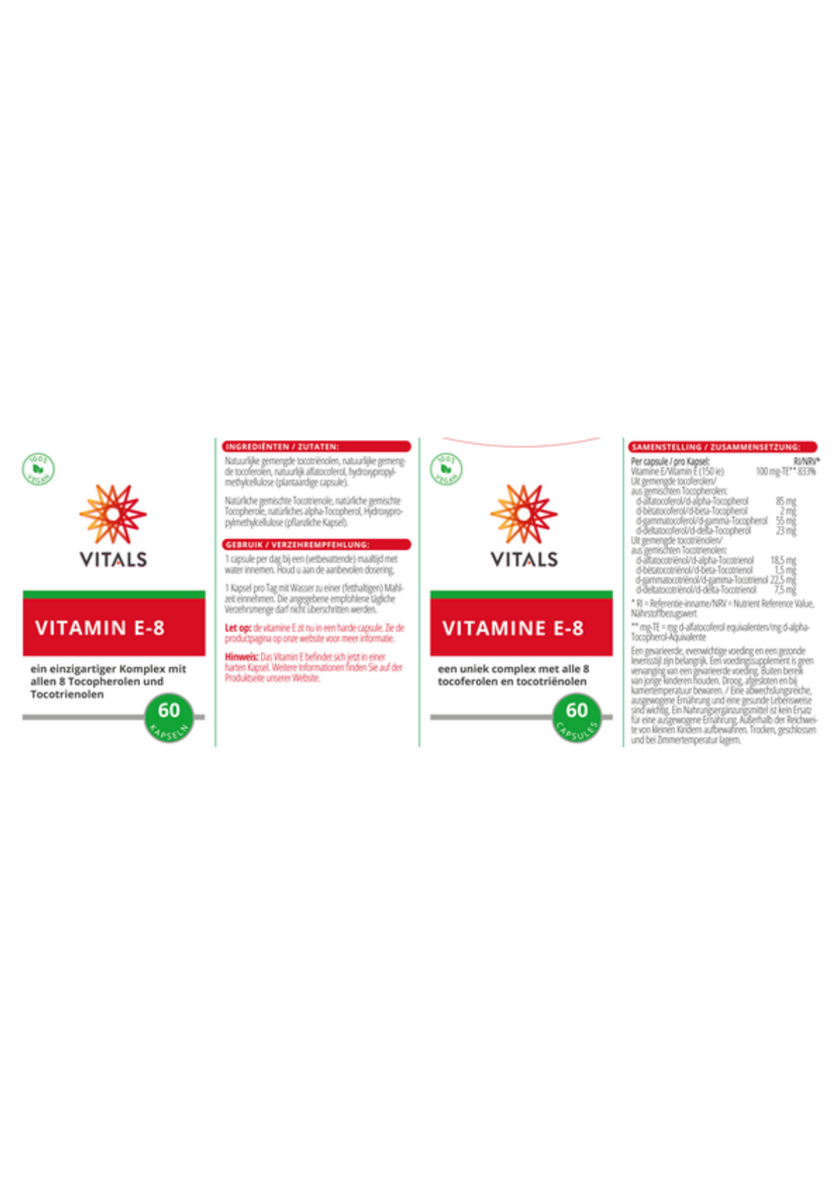 Vitamine E-8 Capsules afbeelding van document #1, label