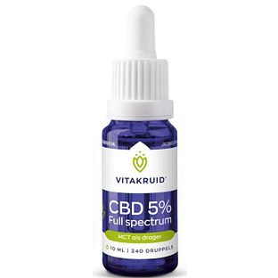 Vitakruid CBD Olie 5% full spectrum met MCT als drager 10ML Vitakruid CBD Olie 5% full spectrum met MCT als drager 10ML