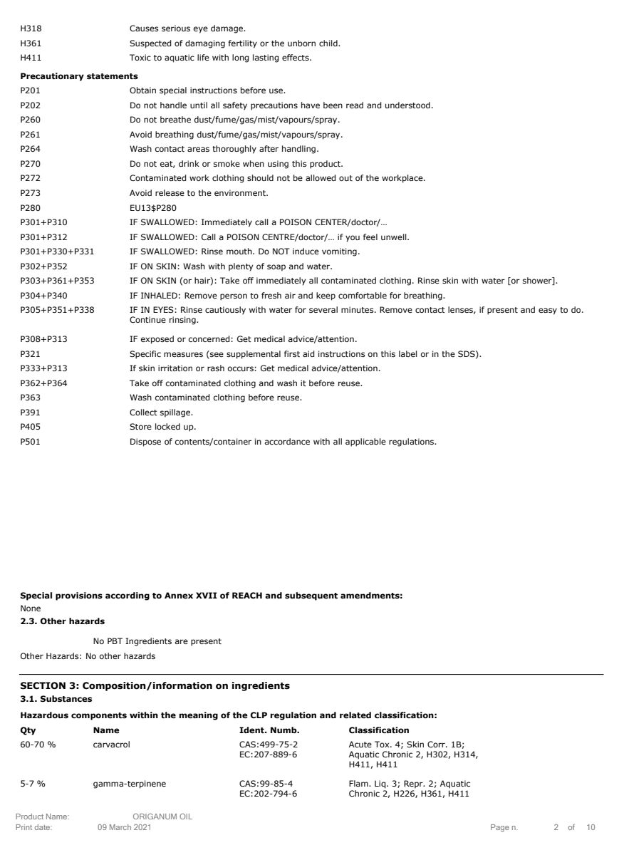 Essentiële Olie Oregano afbeelding van document #2, label