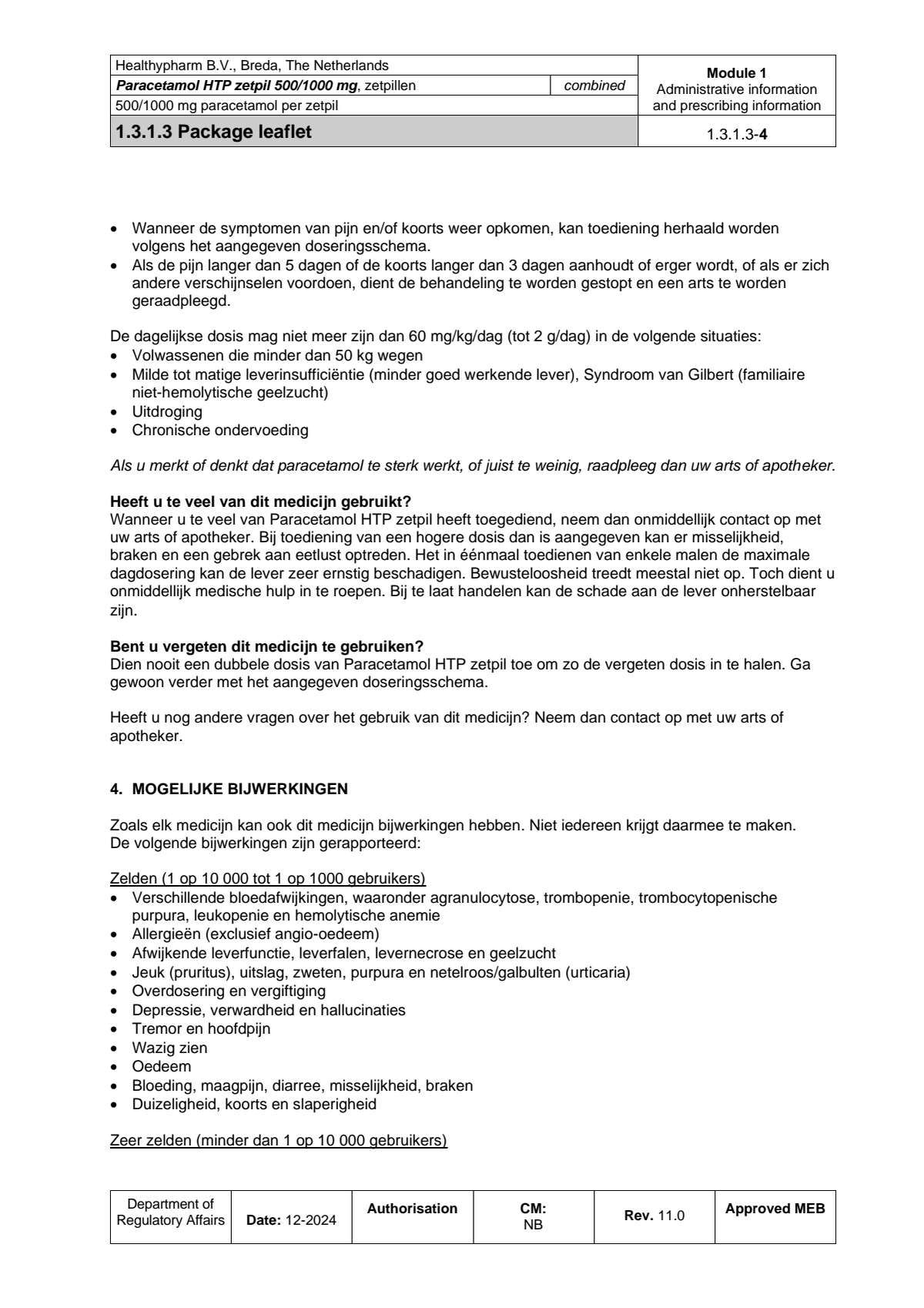 Paracetamol HTP Zetpil 500mg afbeelding van document #4, leaflet