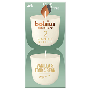 Bolsius 2 Candle Refills Vanilla & Tonka Bean 1ST