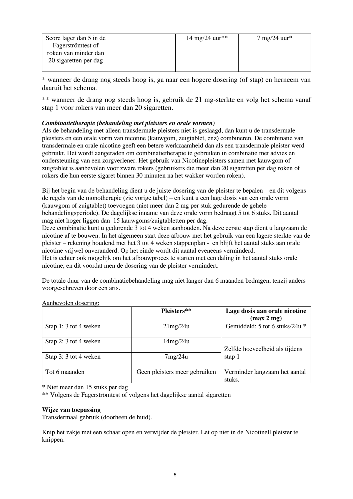 Pleisters 7 mg - voor stoppen met roken afbeelding van document #5, leaflet