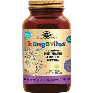 Solgar Kangavites™ Bouncing Berry Multivitamine kauwtabletten voor Kinderen 120KTB Solgar Kangavites™ Bouncing Berry Multivitamine kauwtabletten voor Kinderen 120KTB