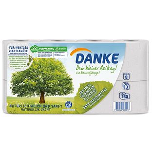 Danke Toiletpapier Rollen 8ST Danke Toiletpapier Rollen 8ST