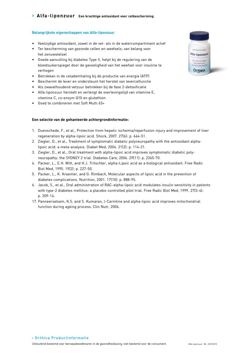 Alfa-Liponzuur Capsules afbeelding van document #2, research