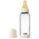 BIBS Glas Latex Medium Flow Babyfles 2+ Maanden Ivory 1ST Babyfles met dop ernaast BIBS Glas Latex Medium Flow Babyfles 2+ Maanden Ivory 1ST Babyfles met dop ernaast