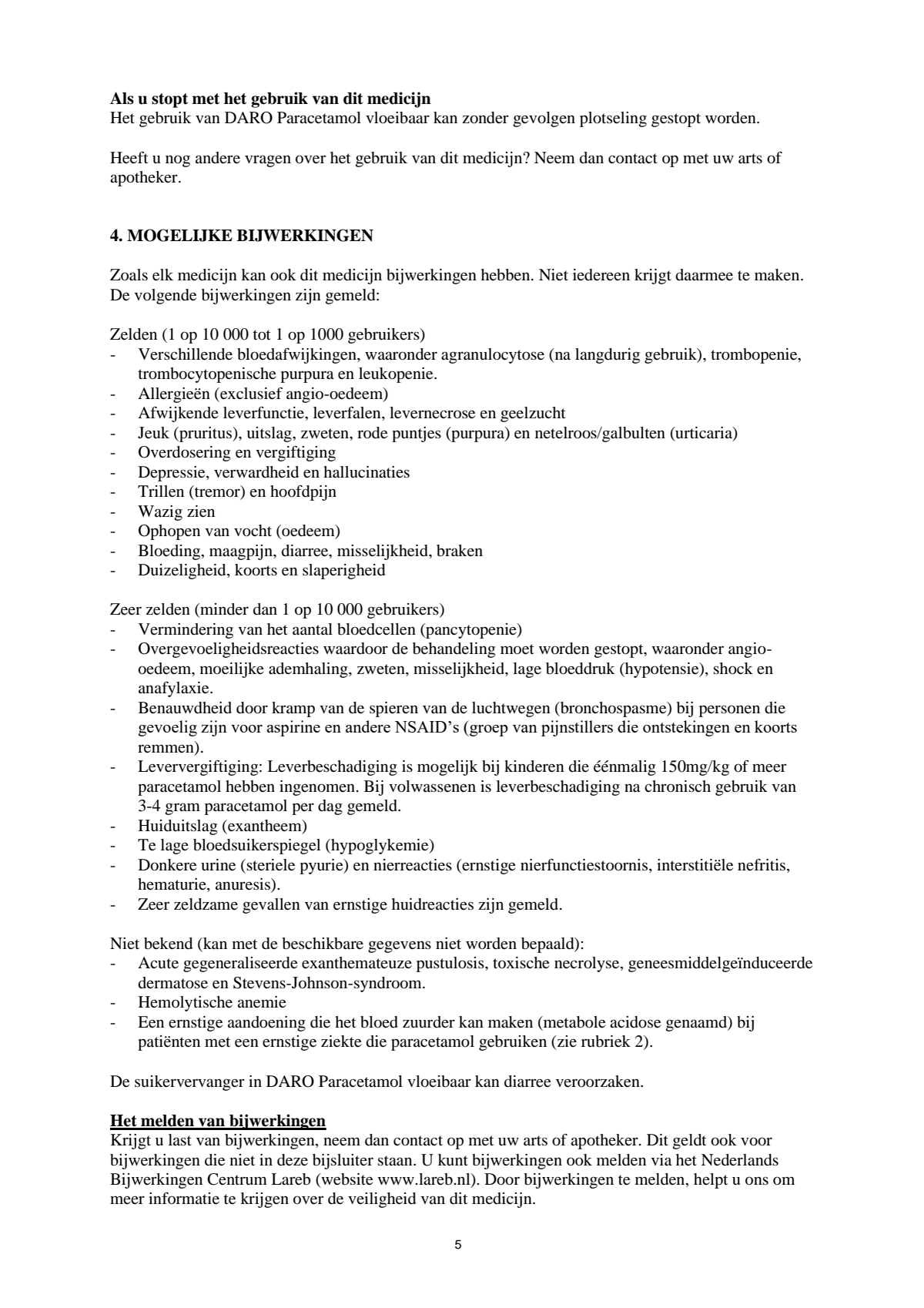 Vloeibare Paracetamol afbeelding van document #5, leaflet