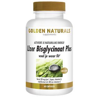 Golden Naturals Ijzer Bisglycinaat Plus Capsules 60CP