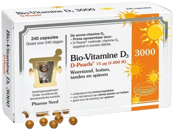 Pharma Nord Bio-Vitamine D3 D-Pearls 75mcg afbeelding 1