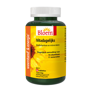 Bloem Vitadagelijks Multivitaminen en Mineralen Tabletten 90TB Bloem Vitadagelijks Multivitaminen en Mineralen Tabletten 90TB