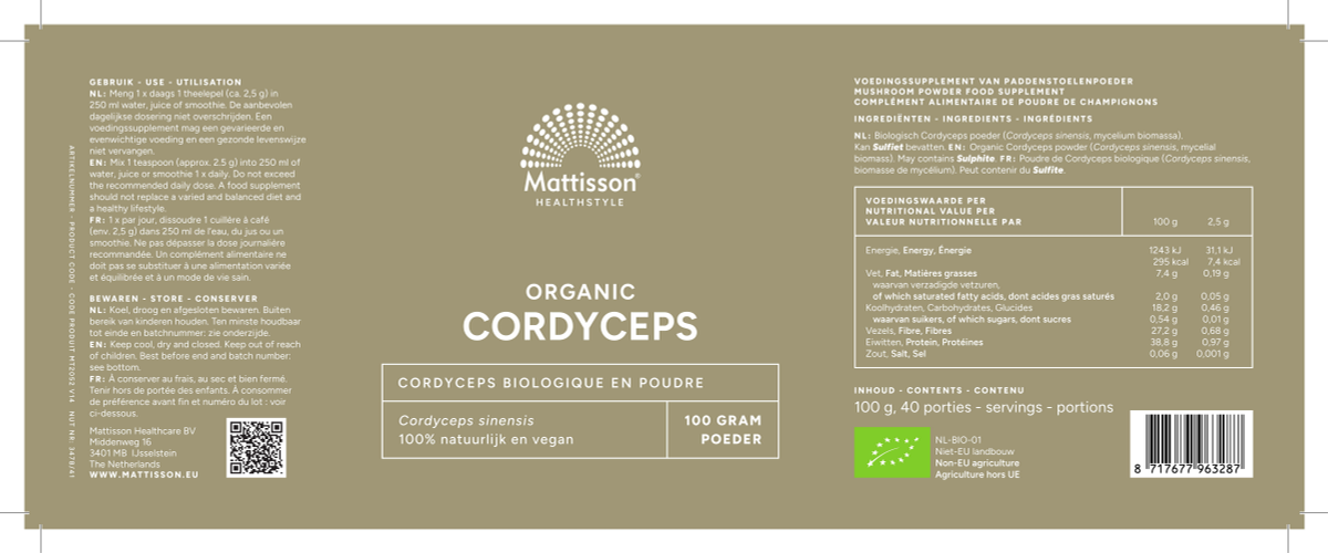Cordyceps Poeder afbeelding van document #1, label