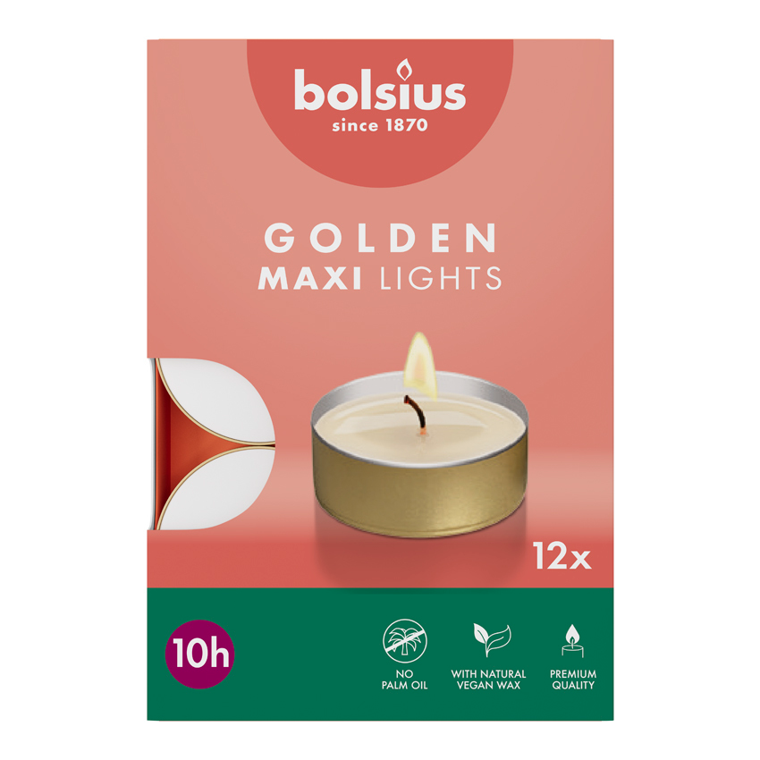 Bolsius Theelicht Golden Maxi Lights afbeelding