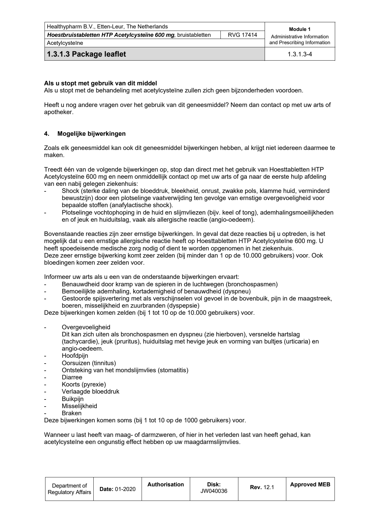 Acetylcysteïne 600mg Bruistabletten afbeelding van document #4, leaflet