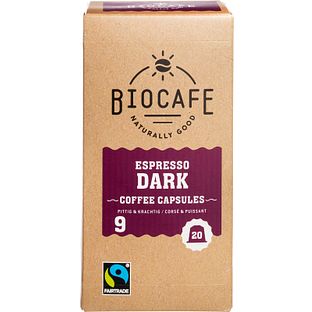 Biocafé Bio Cafe Koffiecapsules Espresso Dark 100GR Biocafé Bio Cafe Koffiecapsules Espresso Dark 100GR