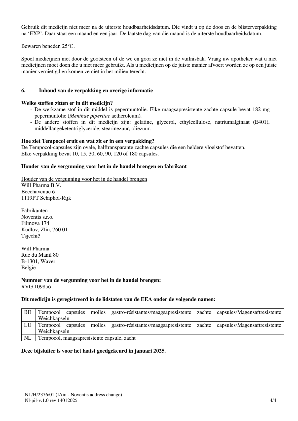 Pepermuntolie Capsules afbeelding van document #4, leaflet
