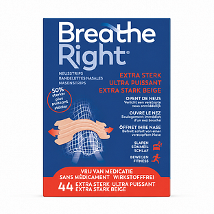 Breathe Right Neusstrips Beige Extra Sterk 44ST