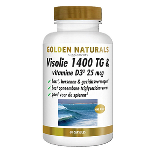 Golden Naturals Visolie 1400 TG & Vitamine D3 25mcg Capsule 60CP