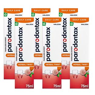 Parodontax Herbal Twist Tandpasta Multiverpakking 6x75ML Parodontax Herbal Twist Tandpasta Multiverpakking 6x75ML