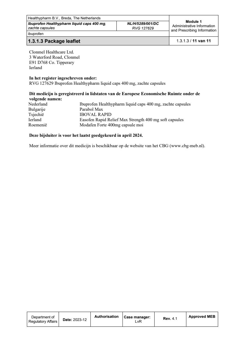 Ibuprofen 400mg Liquid Caps afbeelding van document #11, leaflet