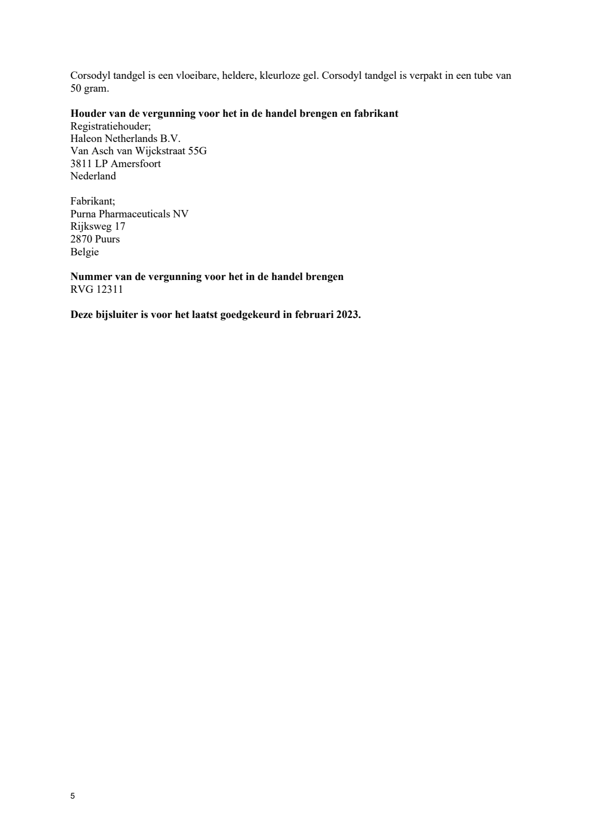 Mondverzorgingsset - Mondspoeling en Mondgel - afbeelding van document #5, leaflet